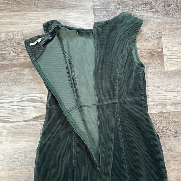 Boden Green Corduroy Sleeveless Mini Dress Structured Fit Fall Classic 4P - Picture 4 of 8